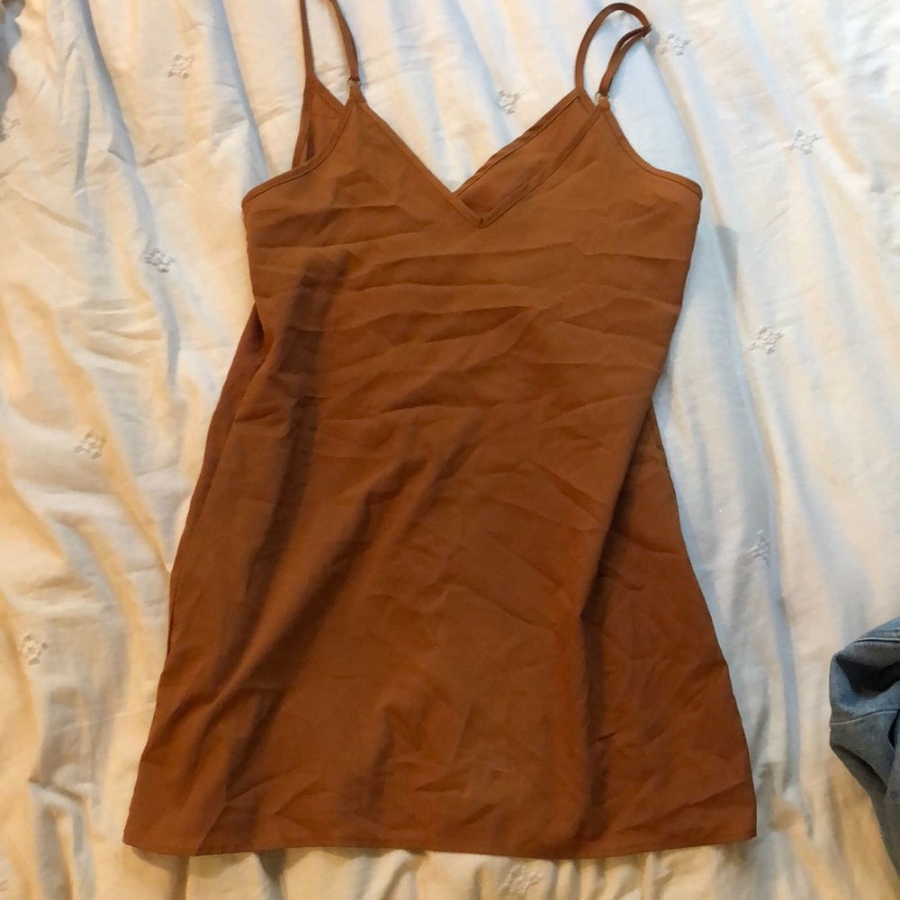 Burnt orange slip dress